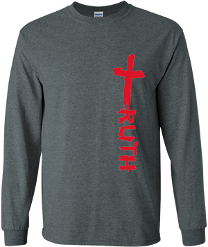 TruTruth Classic Men's Long Sleeve T-Shirt in Dark Heather