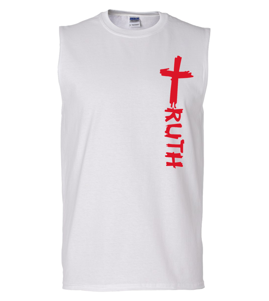 TruTruth Classic Men's Sleeveless T-Shirt in White